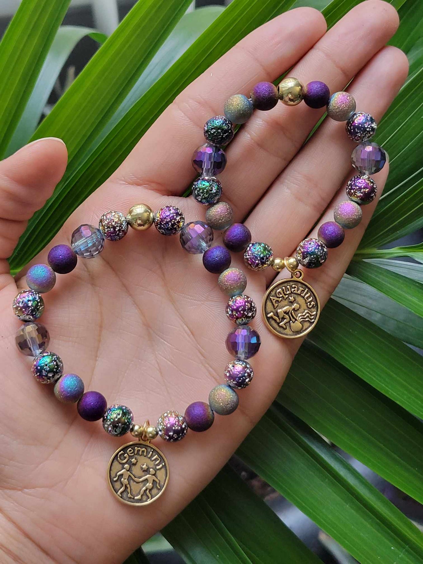 Purple Galaxy Zodiac Bracelet