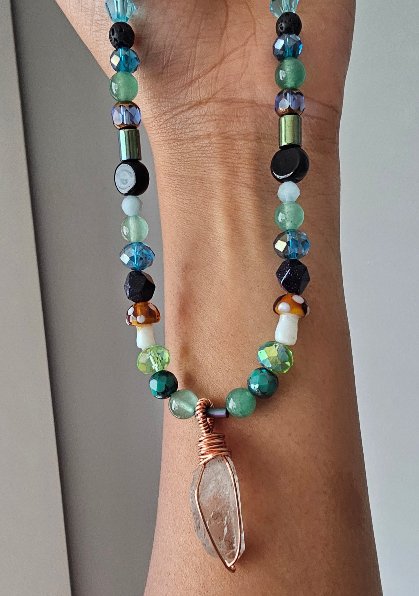 Healing Forest Quartz Crystal Necklace