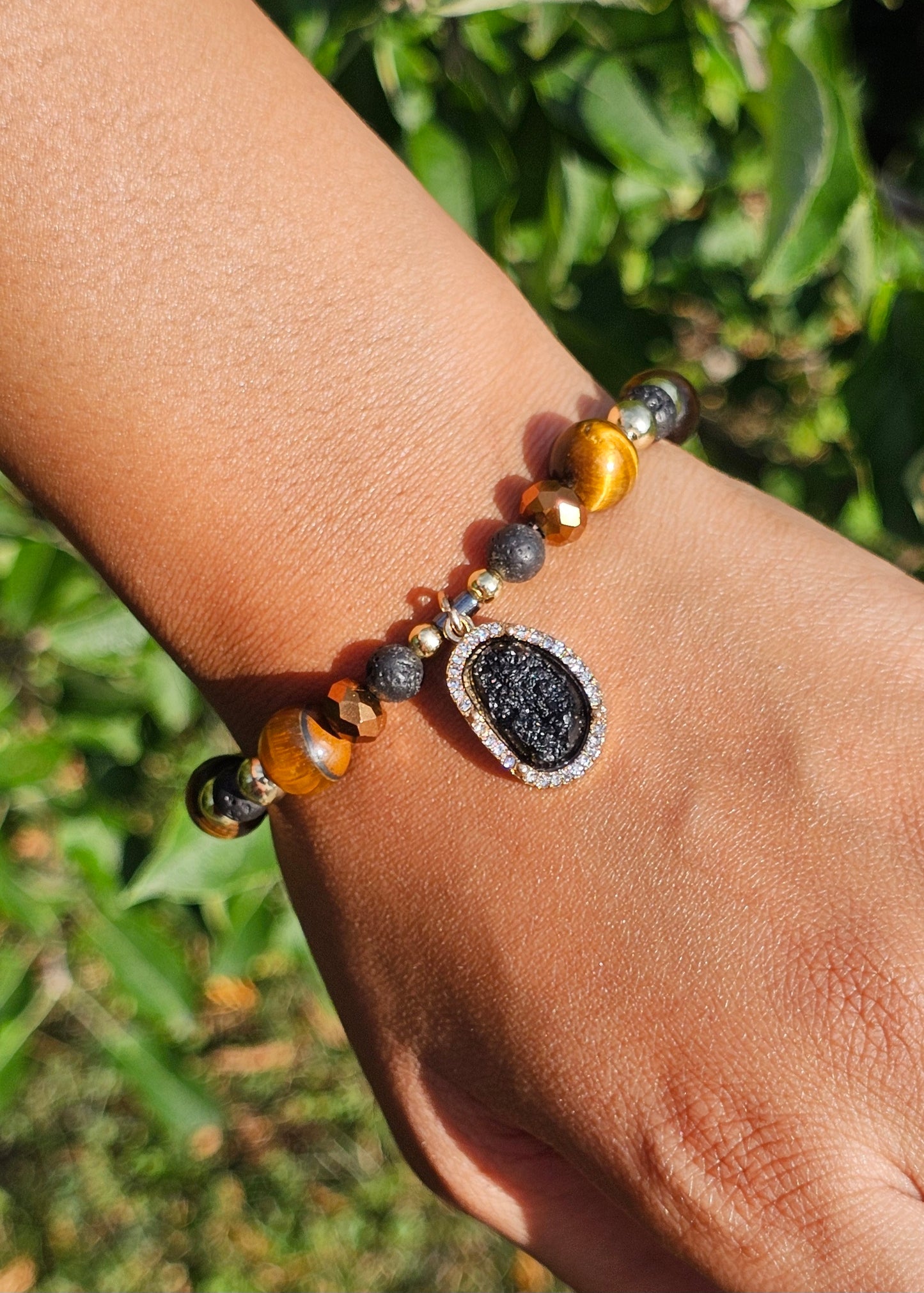 Tiger Eye Lava Bracelet