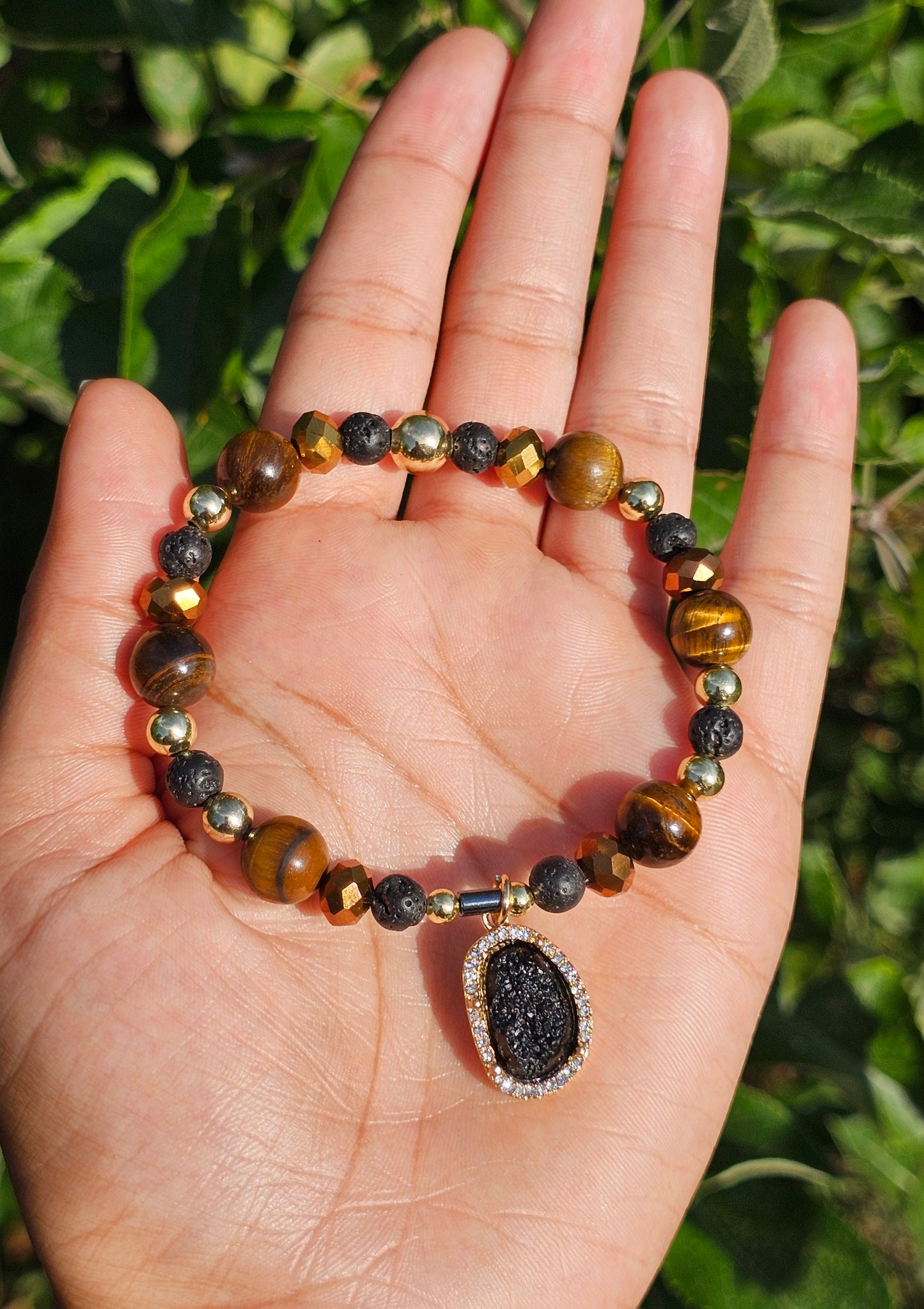 Tiger Eye Lava Bracelet