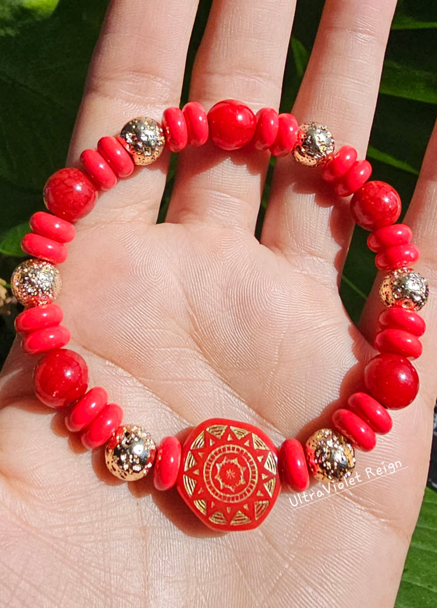 Red Sun Lava Bracelet