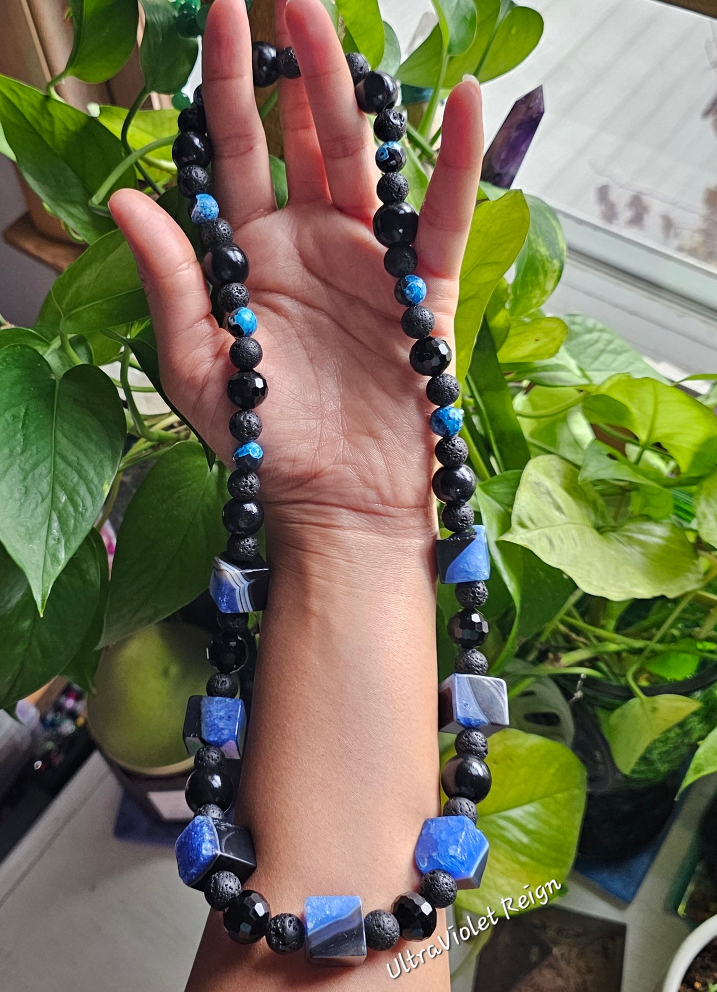 Agate and Lava Protection Necklace