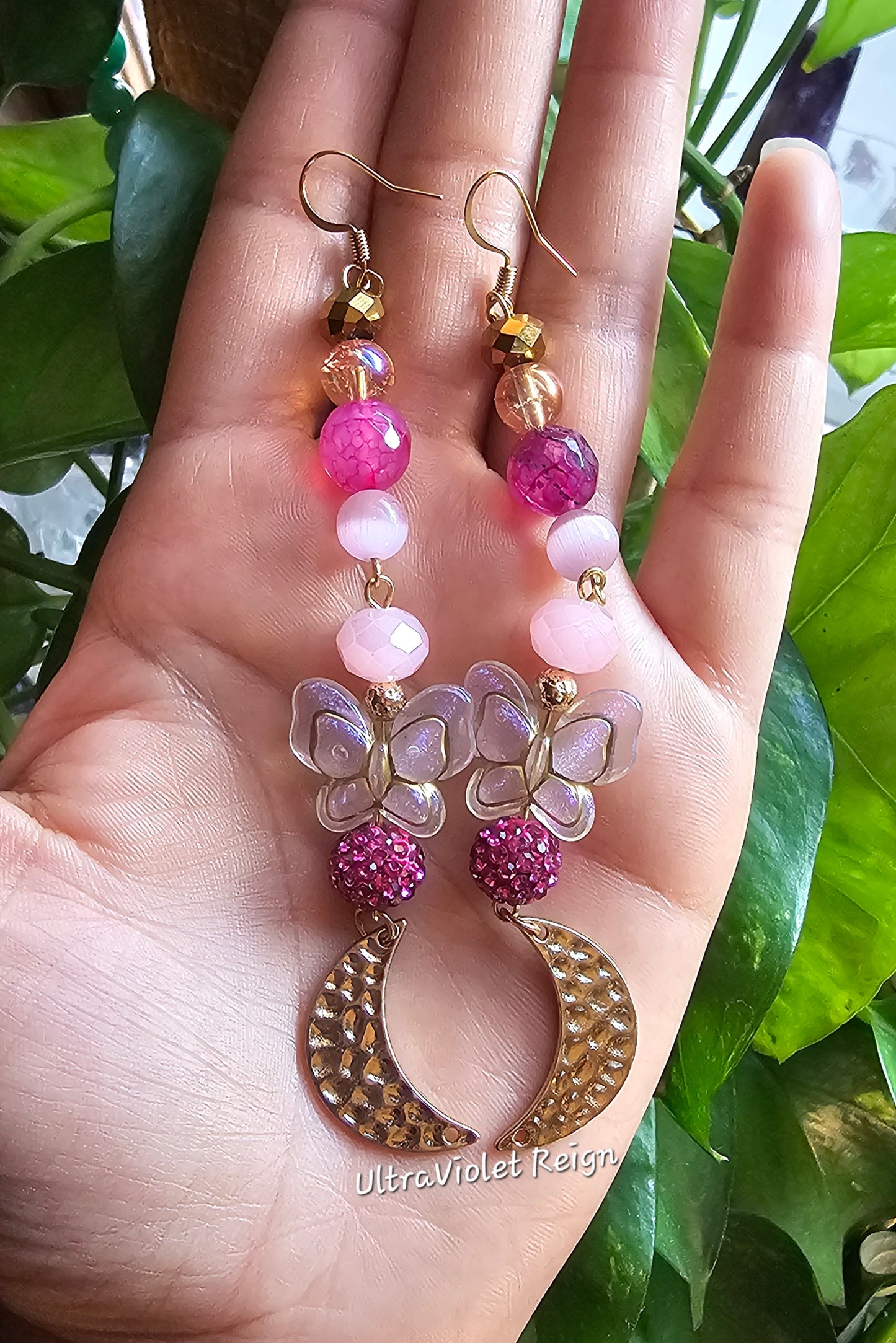 Butterfly Moon Agate Earrings