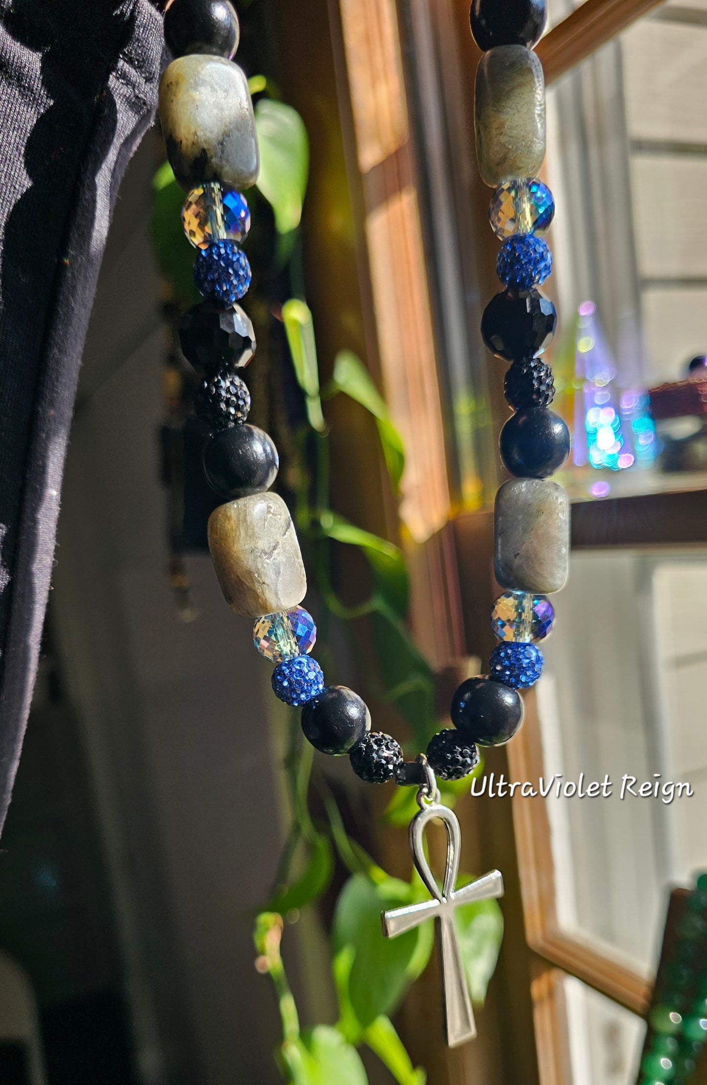 Labradorite Portal Protection Ankh Necklace