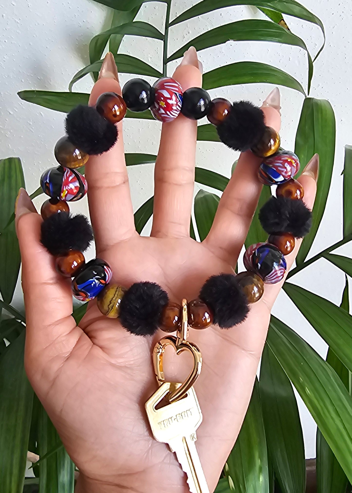 Tiger's Eye Protection Keychain Bracelet