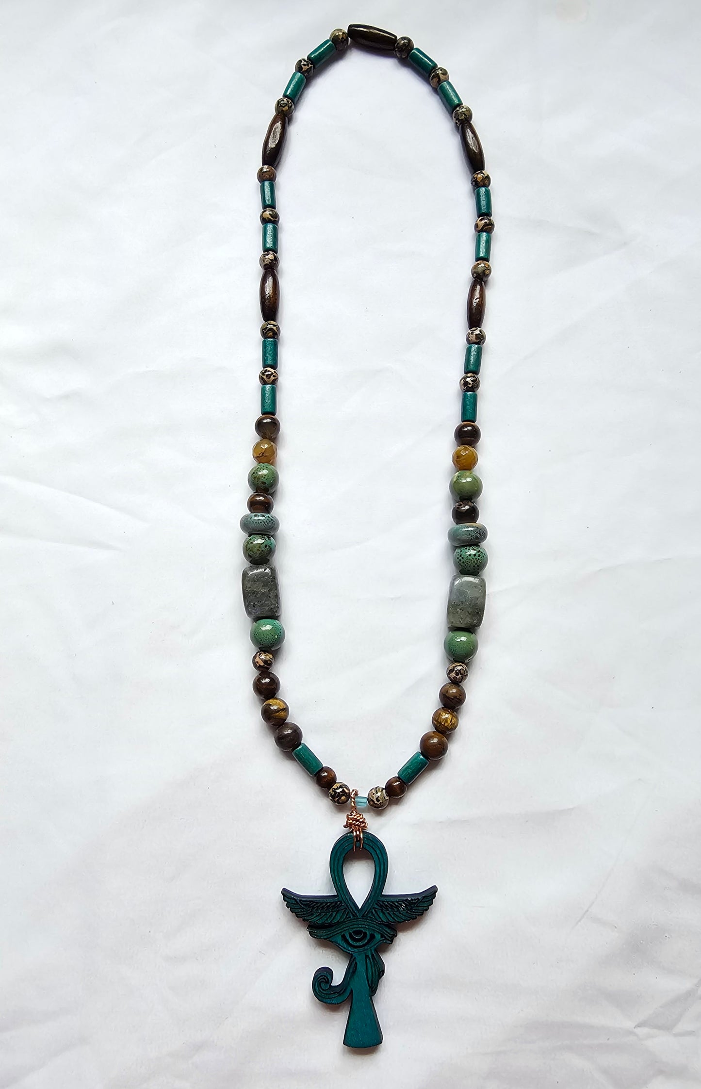 Inner Light Rising Tiger Eye Labradorite & Leopard Jasper Necklace