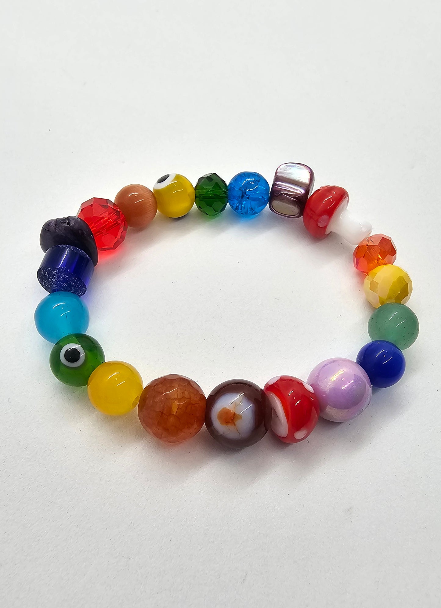 Baby Rainbow Fairy Magic Mushroom Bracelet (youth size)