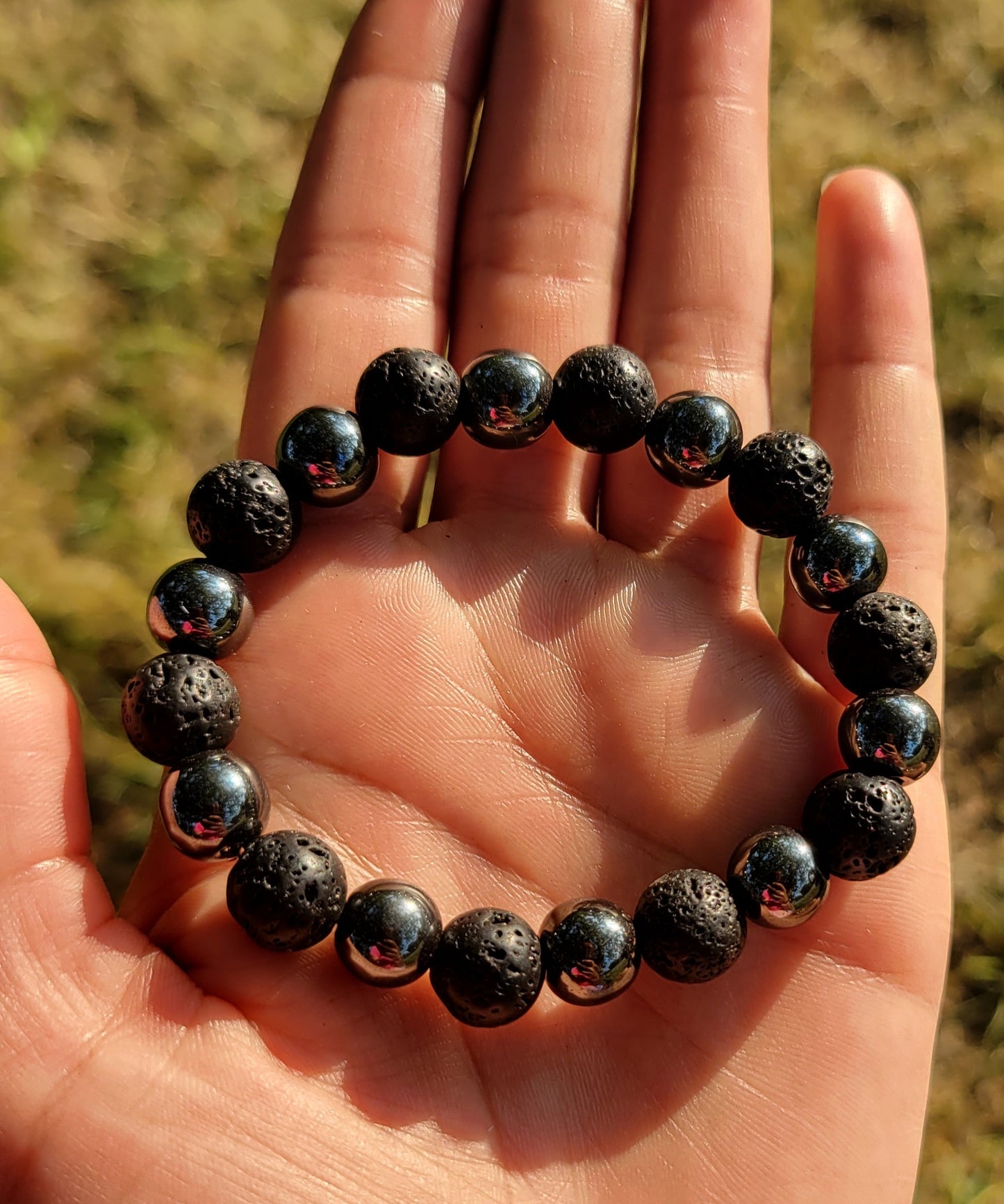 Lava & Hematite Bracelet