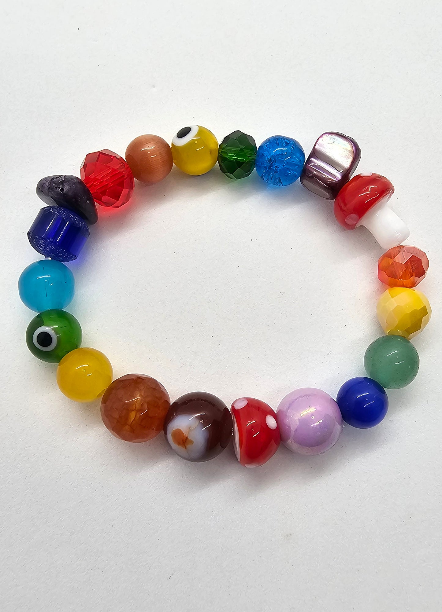 Baby Rainbow Fairy Magic Mushroom Bracelet (youth size)
