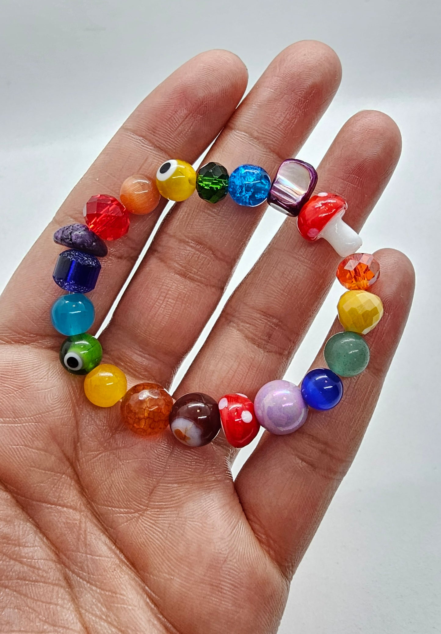 Baby Rainbow Fairy Magic Mushroom Bracelet (youth size)