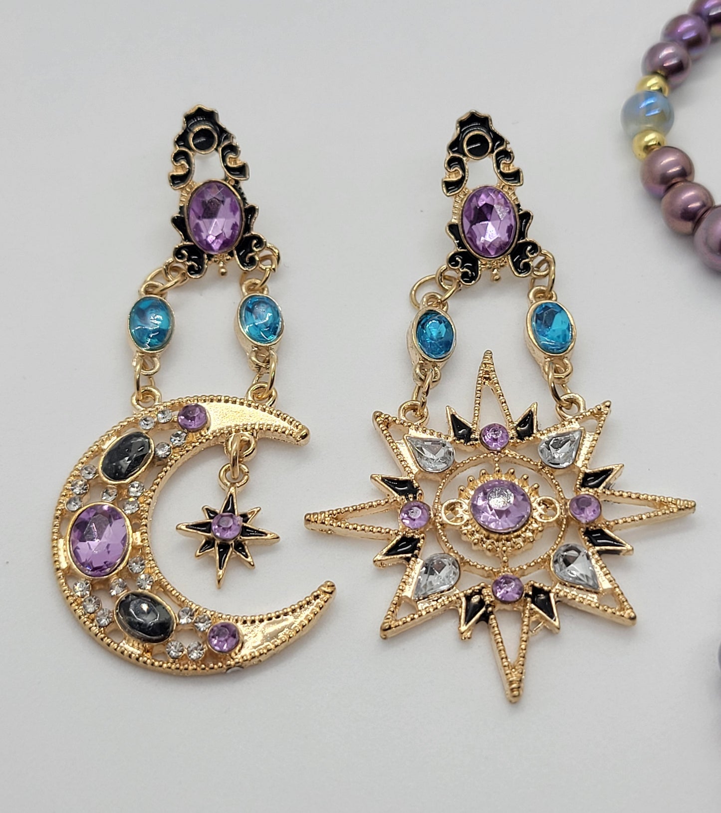 Cosmic Goddess Crescent moon & Sun Set
