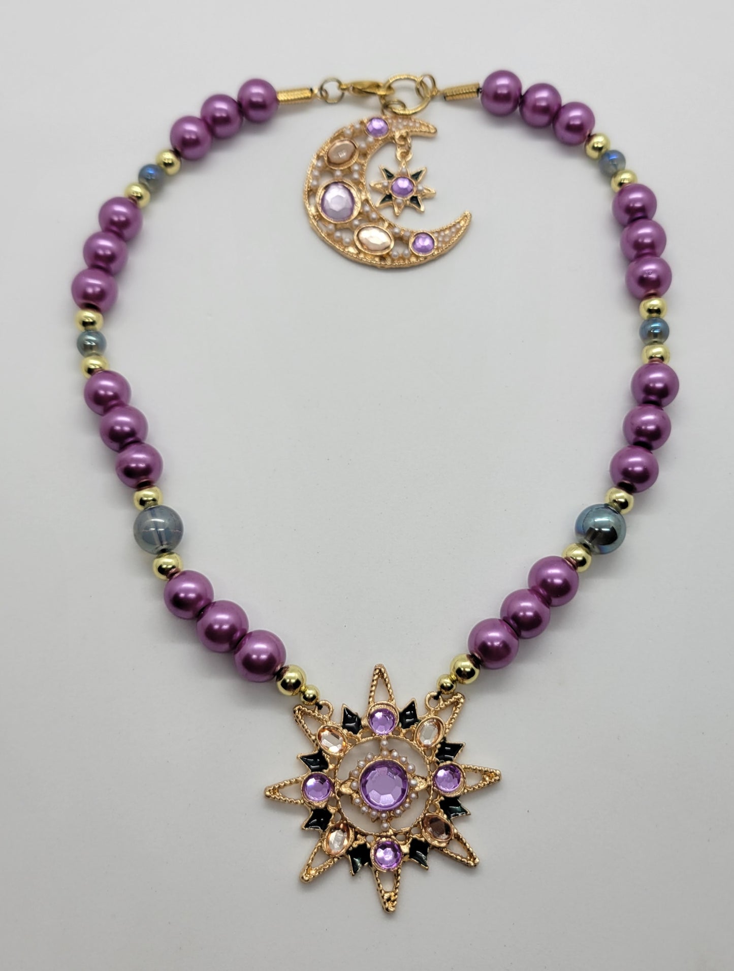 Cosmic Goddess Crescent moon & Sun Set