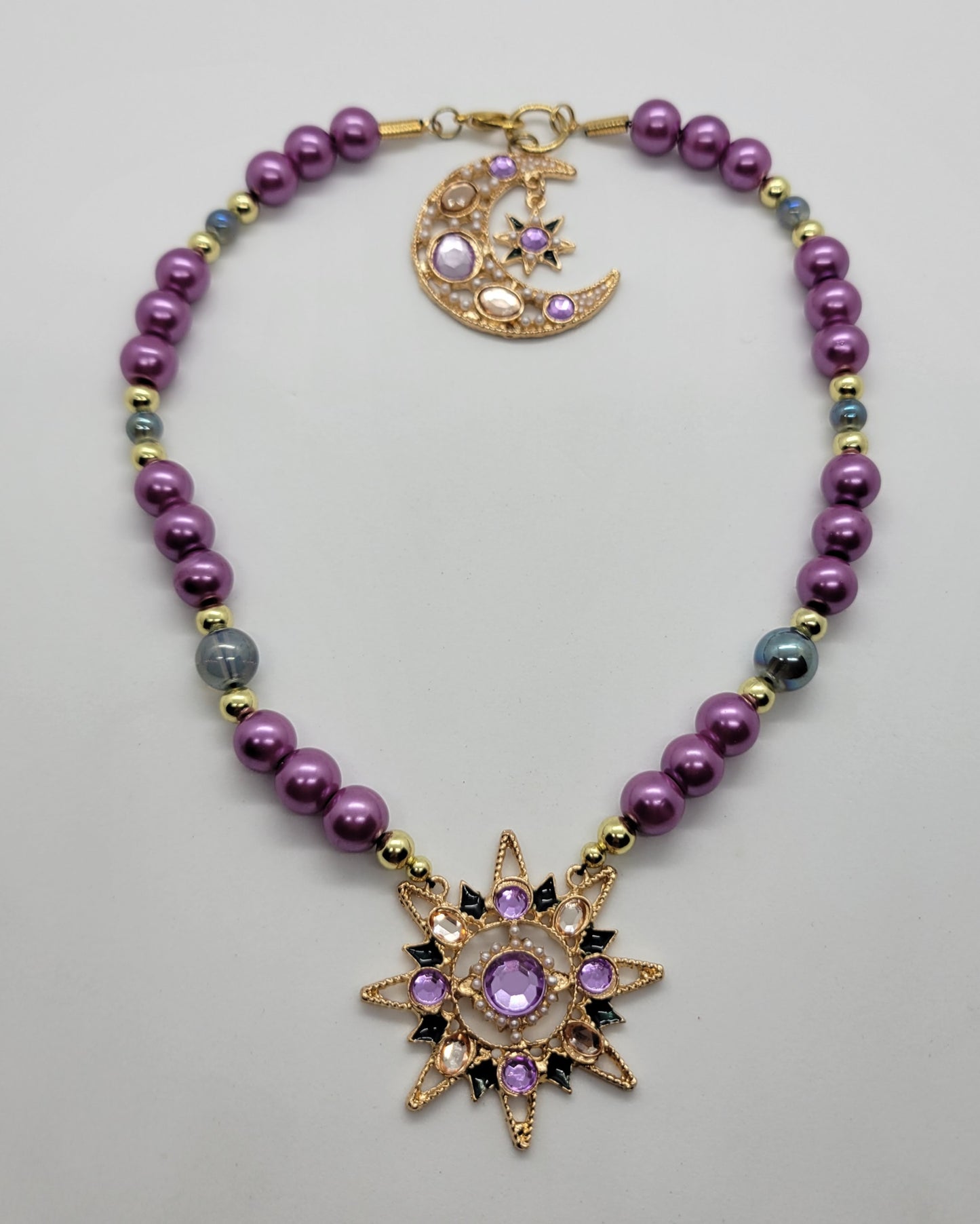 Cosmic Goddess Crescent moon & Sun Set