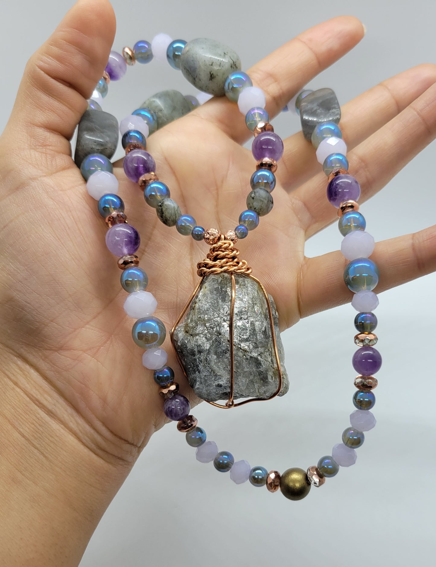 Labradorite Amethyst Dream Vision Necklace