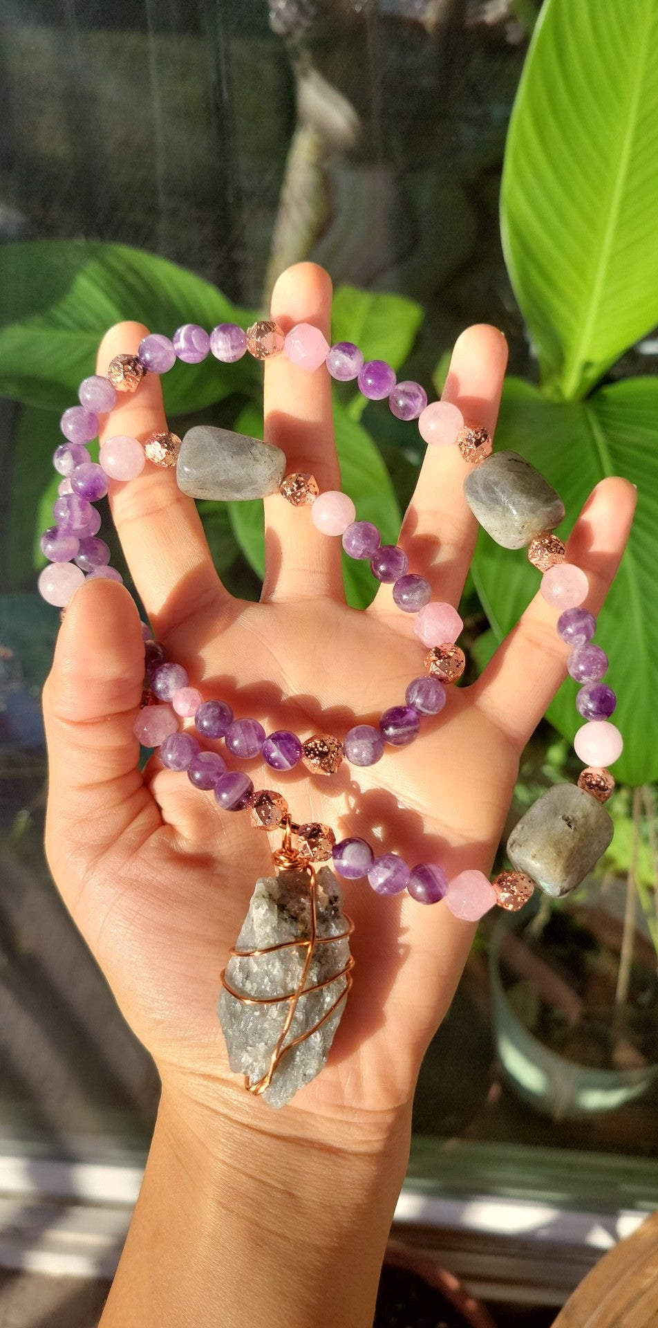 Labradorite Amethyst Love Magic Necklace