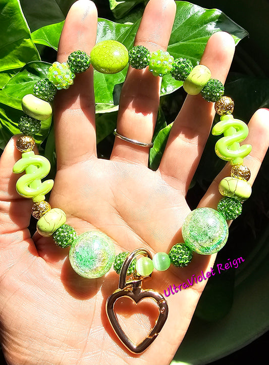 Green Money Keychain Bracelet