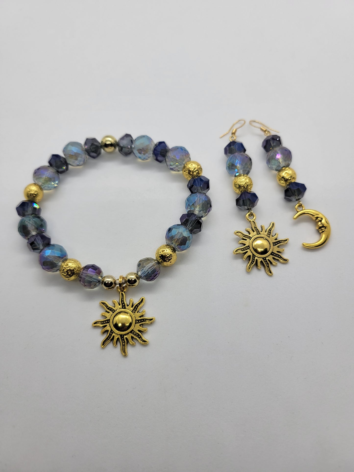 Icy Iridescent Sun And Moon Jewelry Set