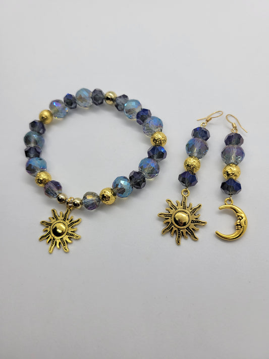 Icy Iridescent Sun And Moon Jewelry Set