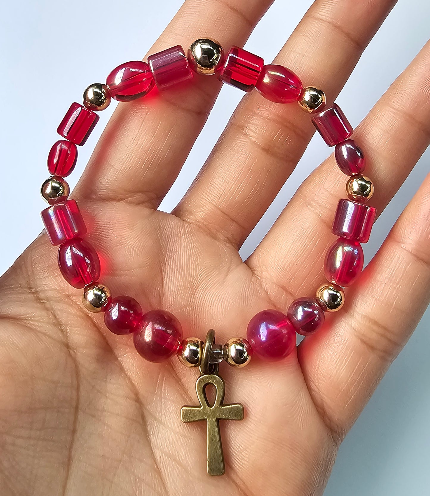 Red Ankh Bracelet