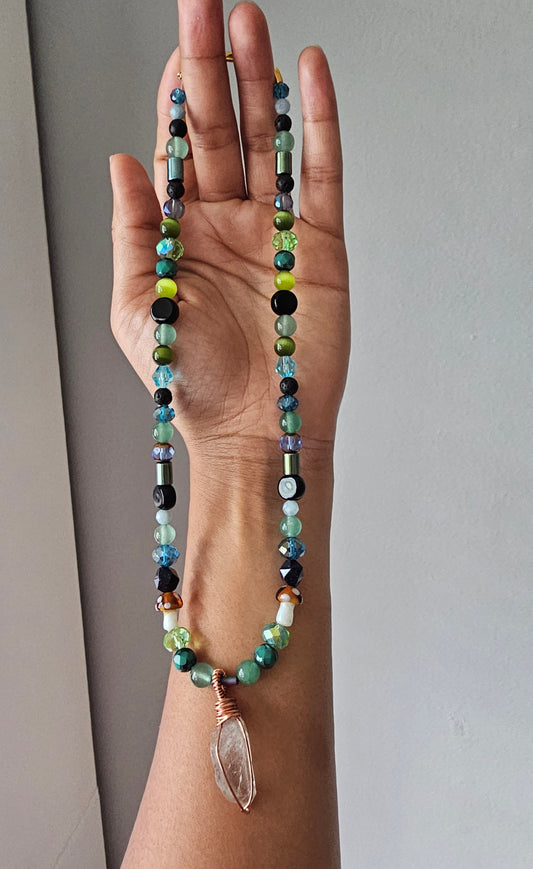 Healing Forest Quartz Crystal Necklace