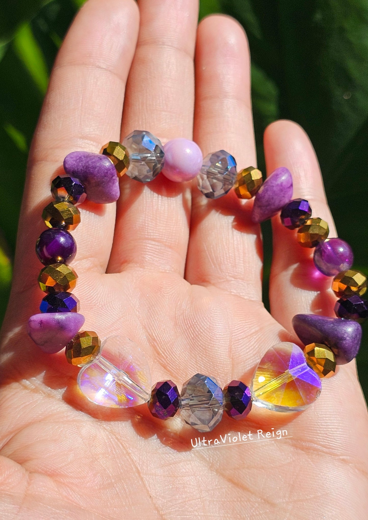 Purple Princess Amethyst & Marble Bracelet