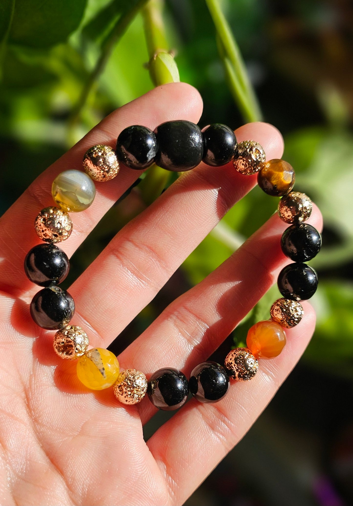 Black Tourmaline Fire Bracelet