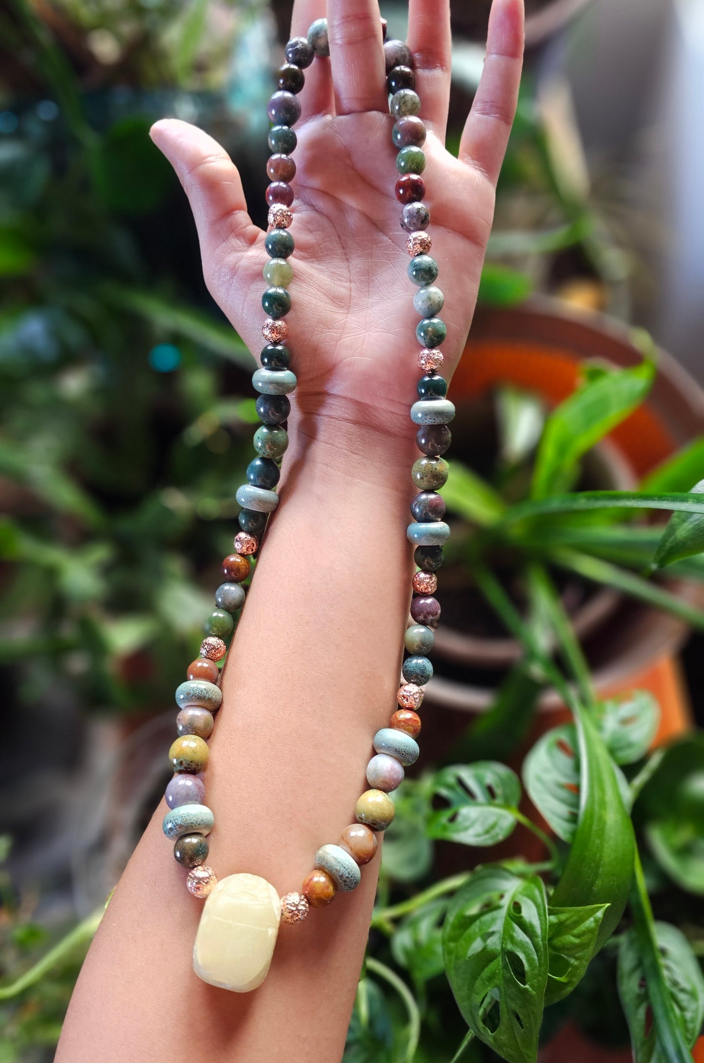 Scarab Transformation Jasper Necklace