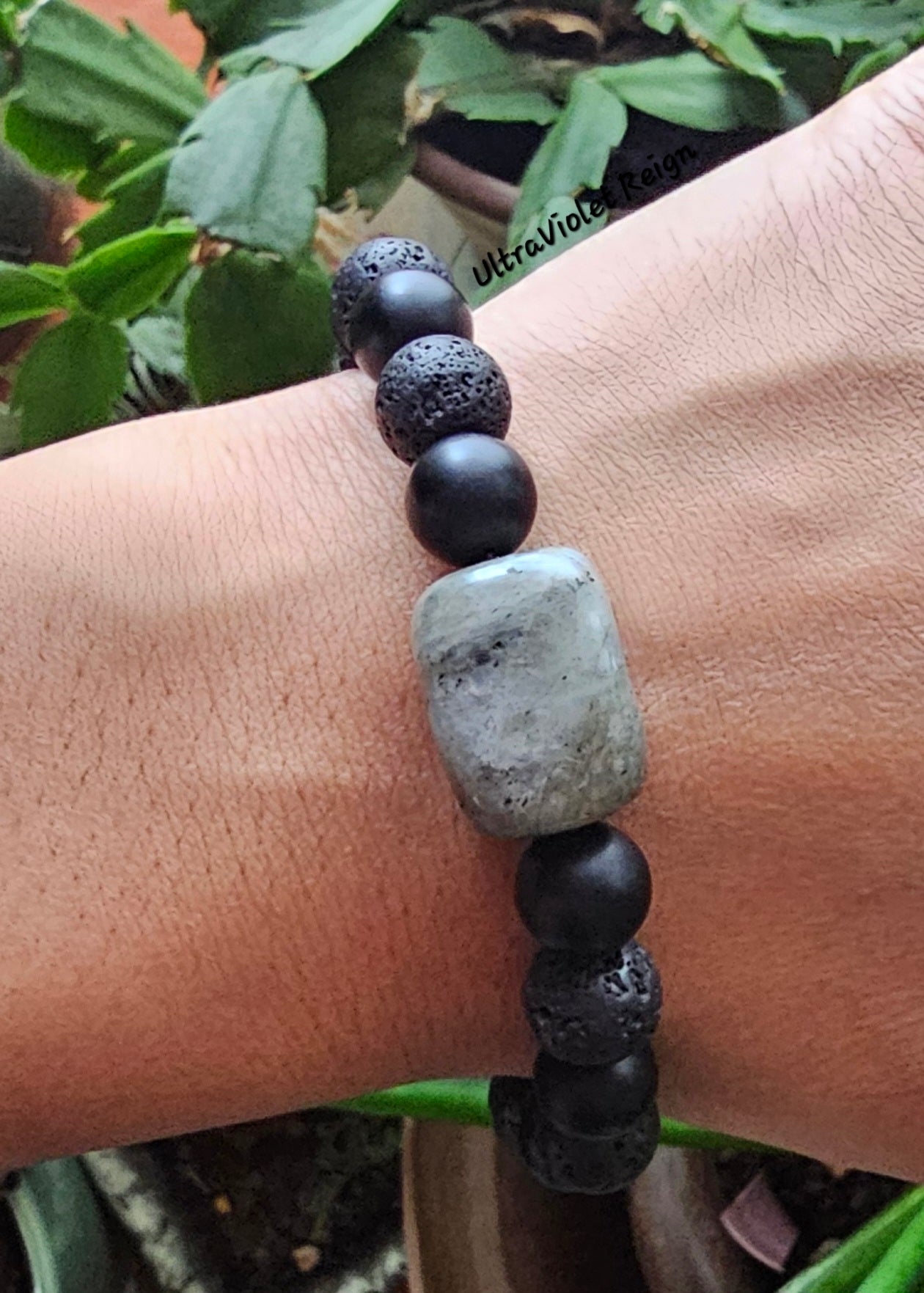 Labradorite Lava & Black Onyx Protection Bracelet