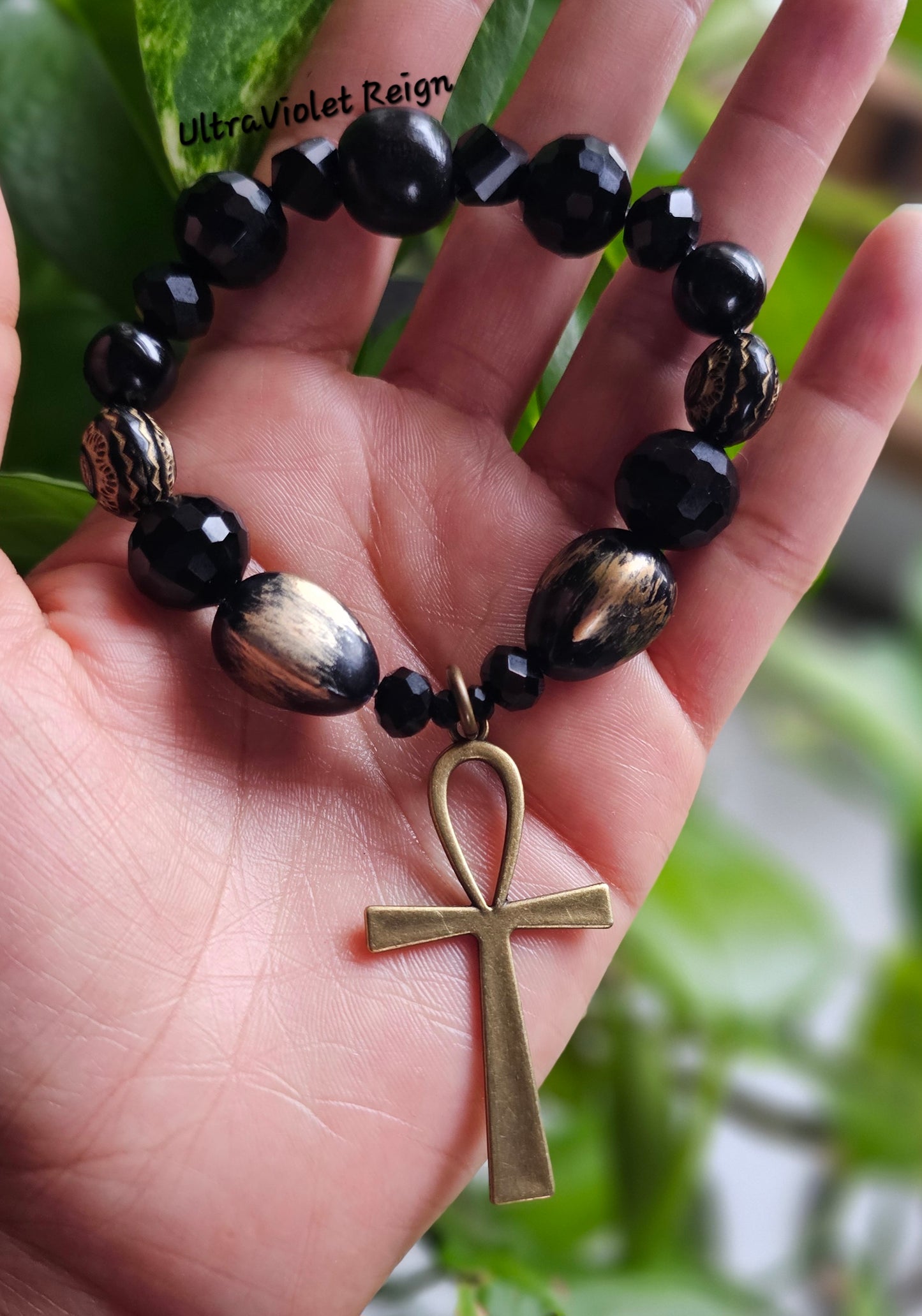 Law of Tehuti Ankh Tourmaline Protection Bracelet