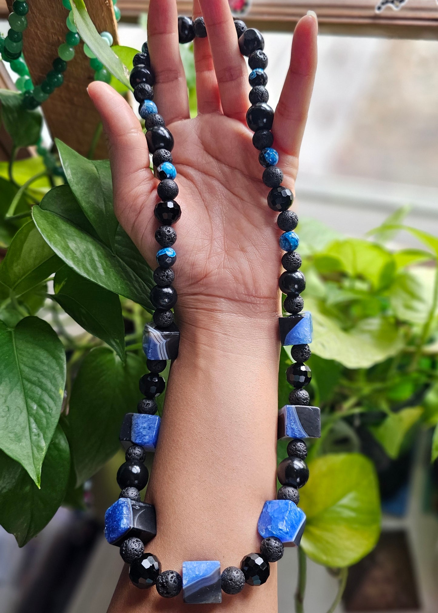 Agate and Lava Protection Necklace