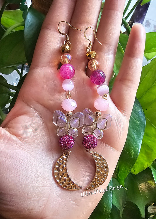 Butterfly Moon Agate Earrings