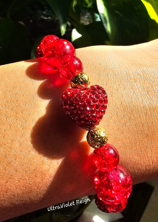 Strawberry Heart Flame Love & Lava Bracelet