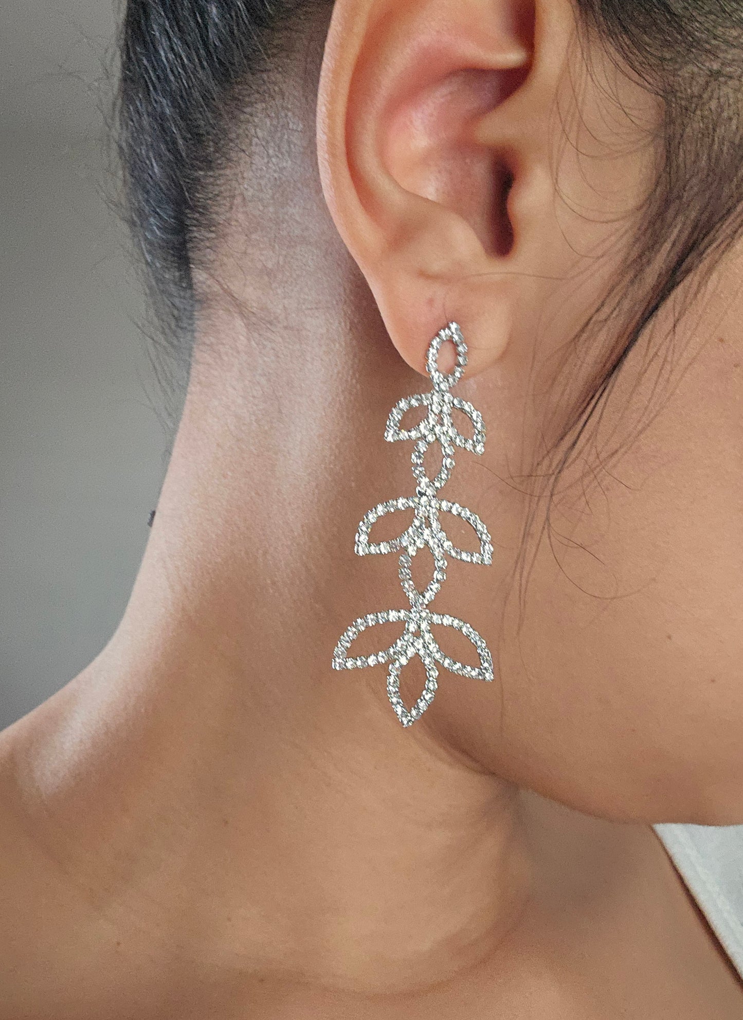 Diamond Leaf Earrings