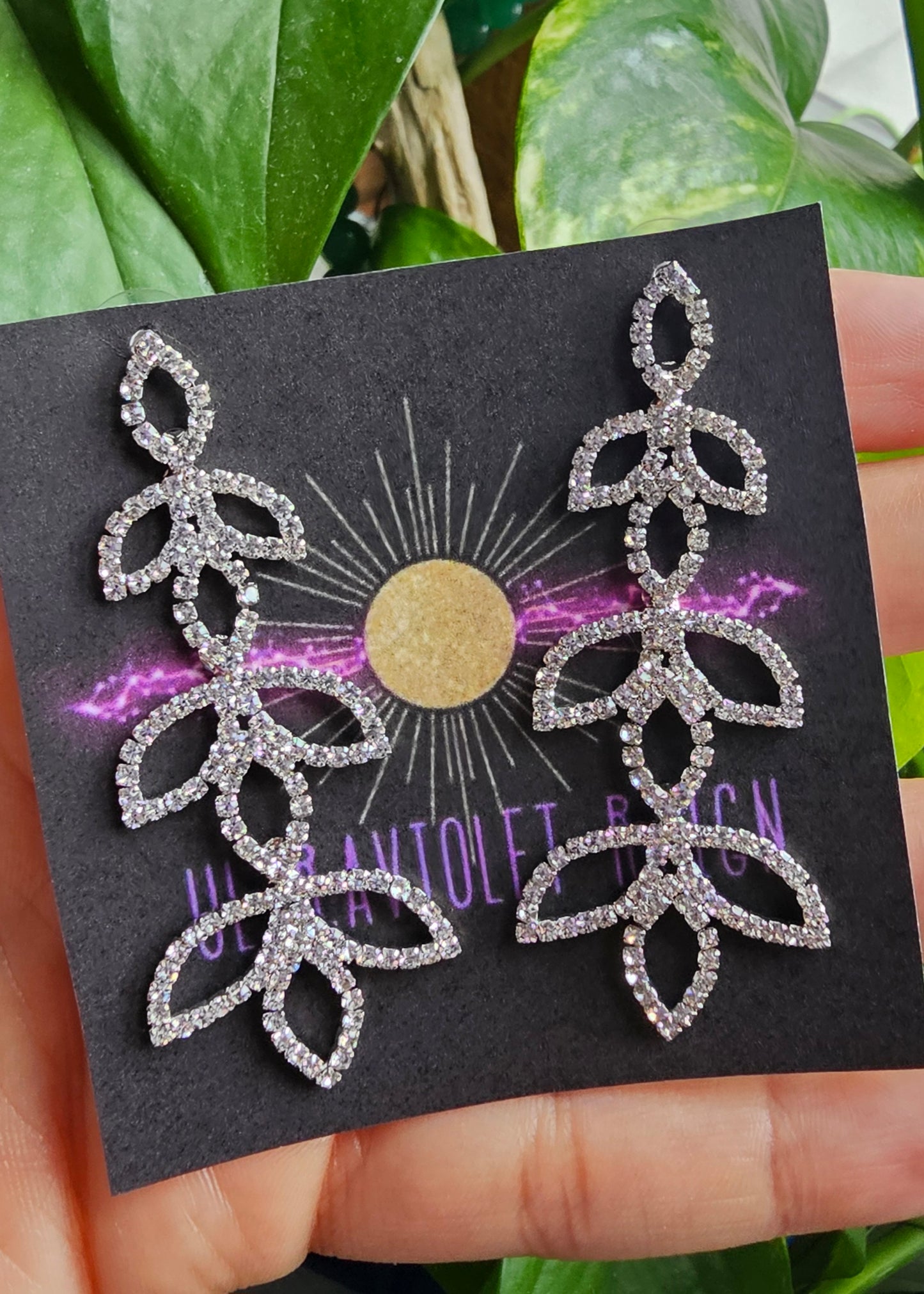 Diamond Leaf Earrings