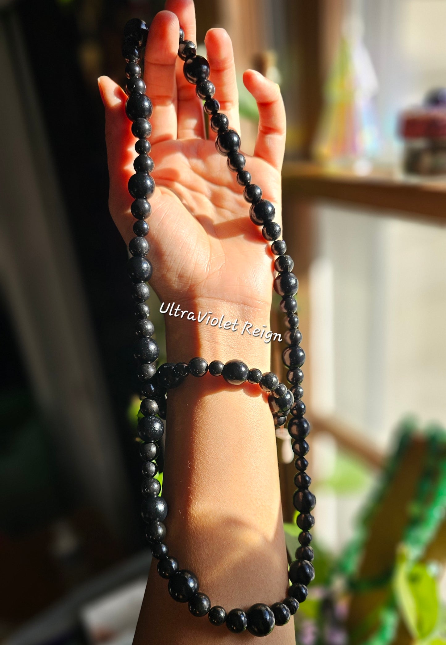 Shungite Protection Necklace & Bracelet set EMF Blocking