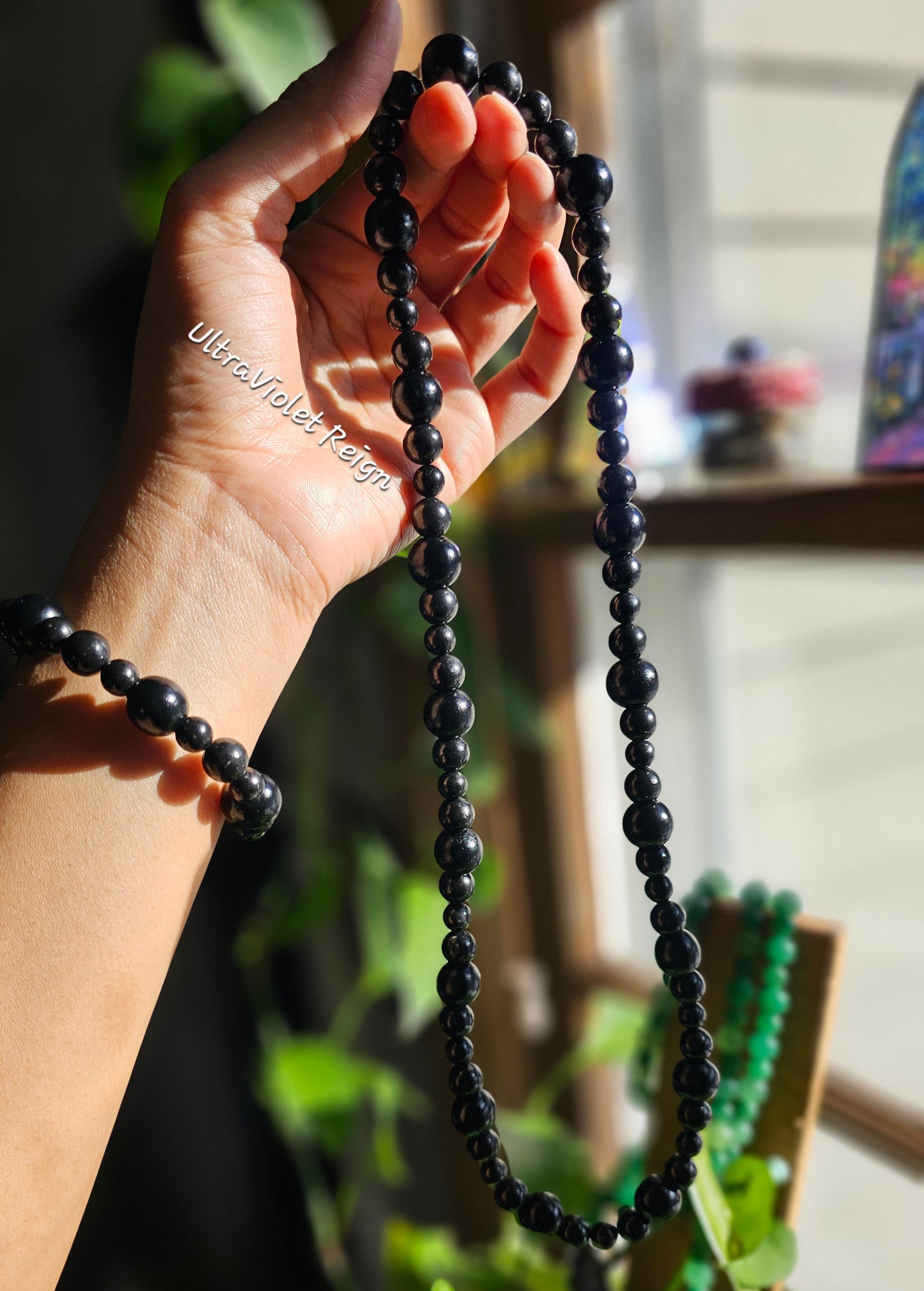 Shungite Protection Necklace & Bracelet set EMF Blocking