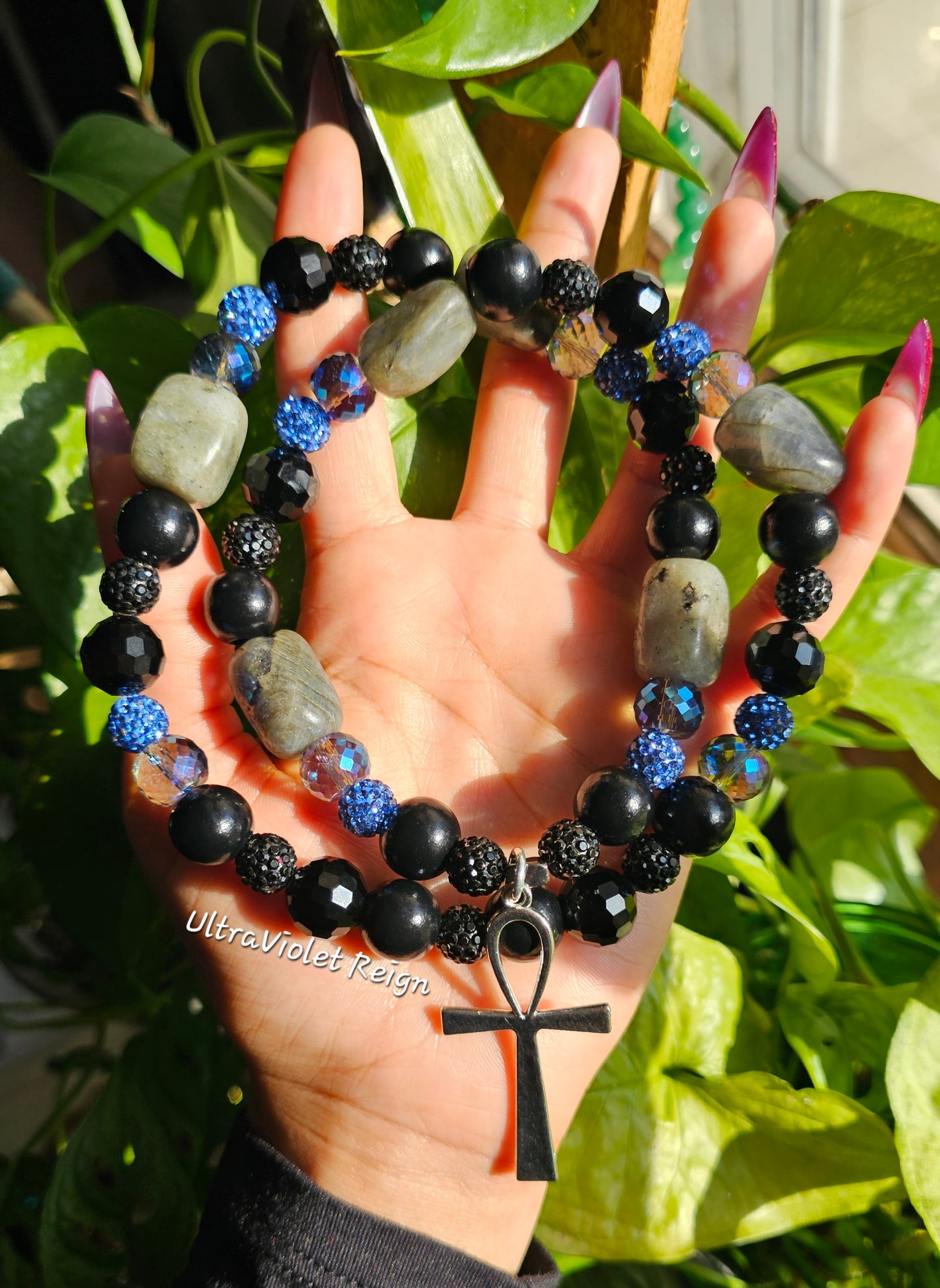 Labradorite Portal Protection Ankh Necklace