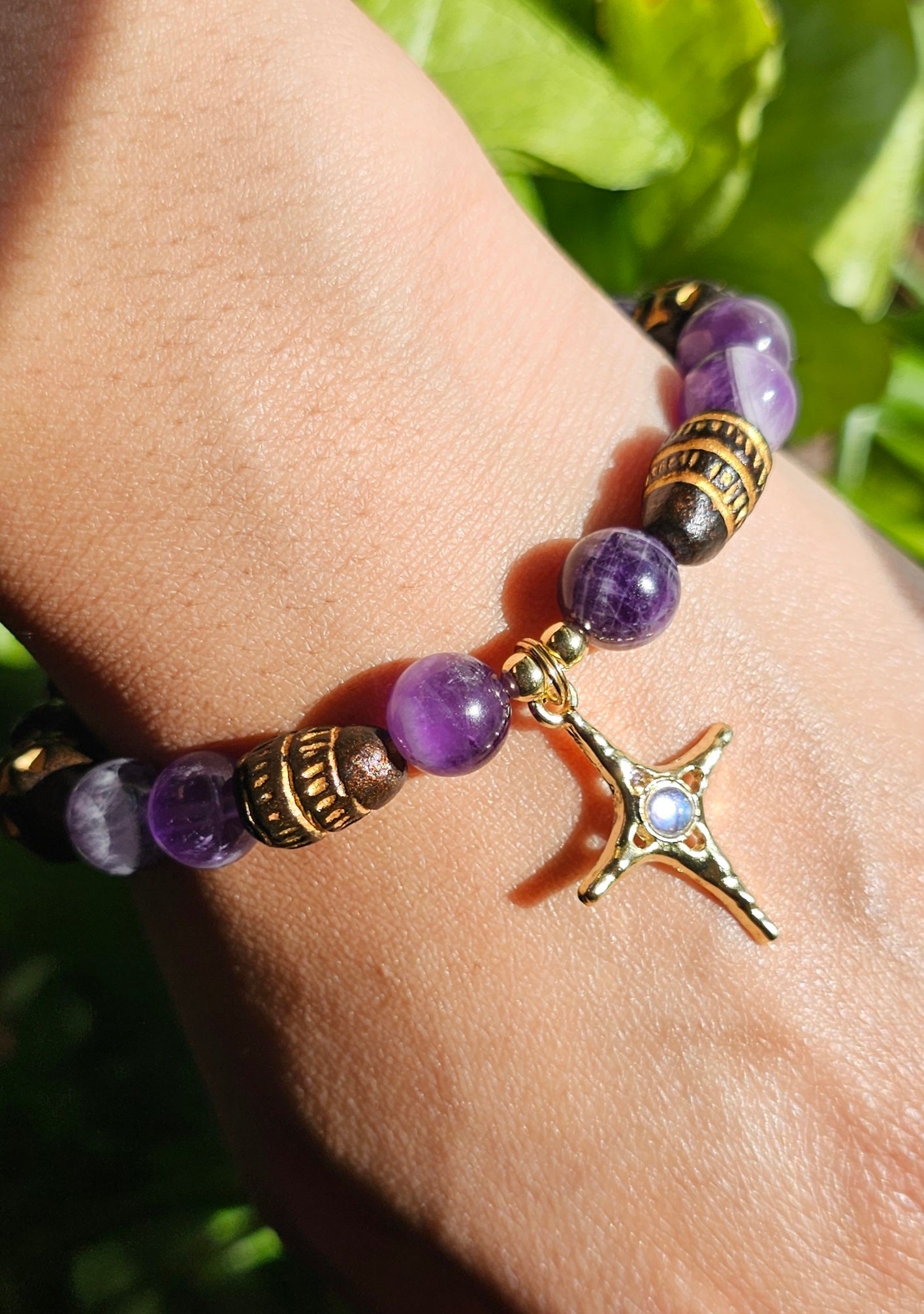 Amethyst Star Earrings & Bracelet