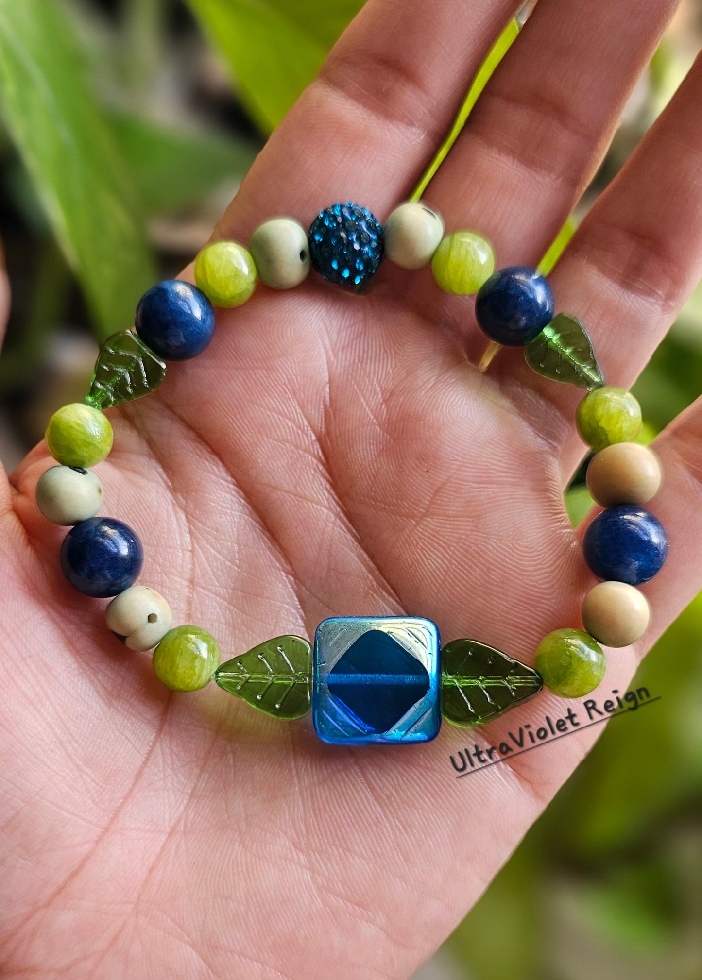 Pixie Portal Jade, Agate & Acai Nut Bracelet