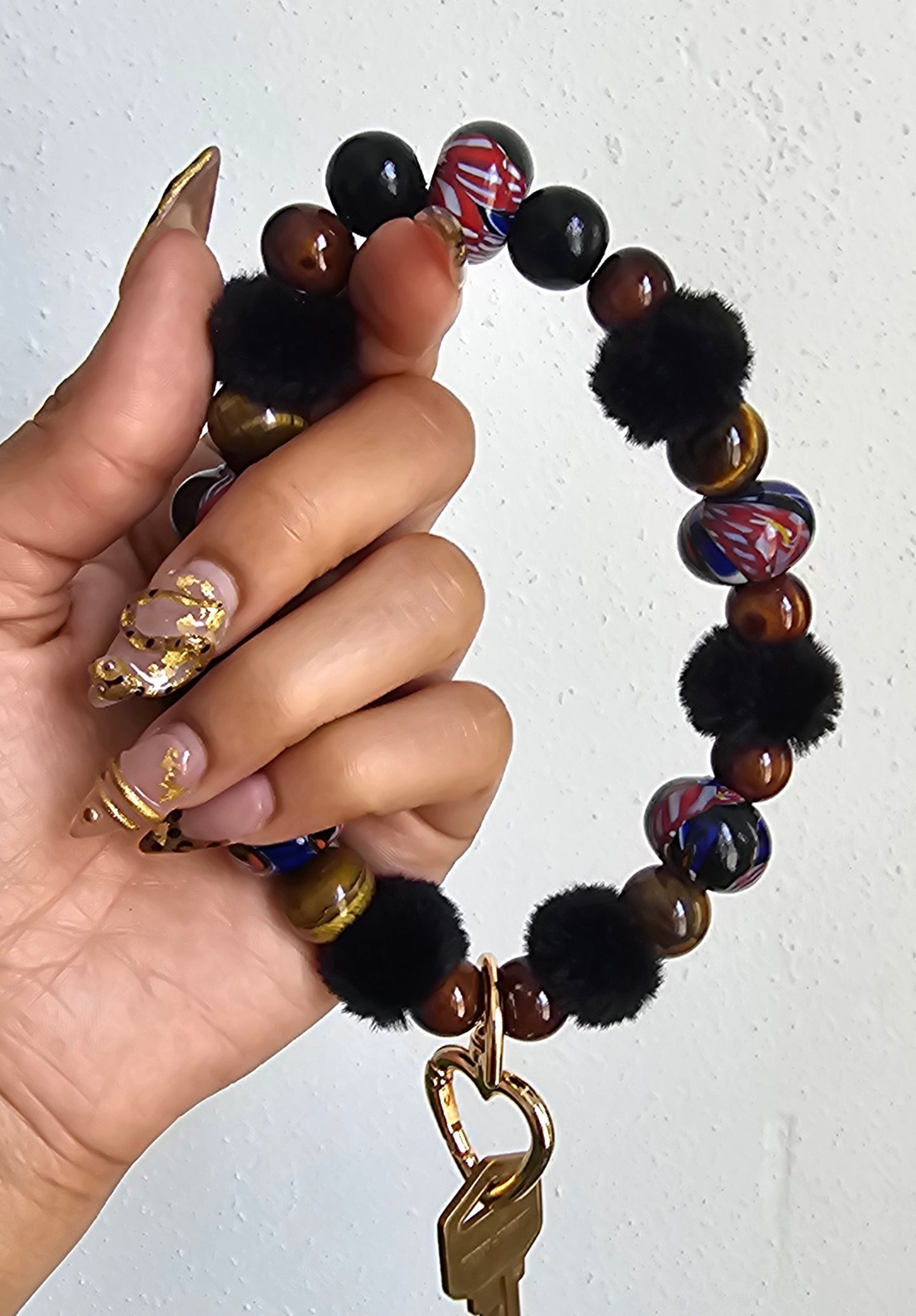 Tiger's Eye Protection Keychain Bracelet