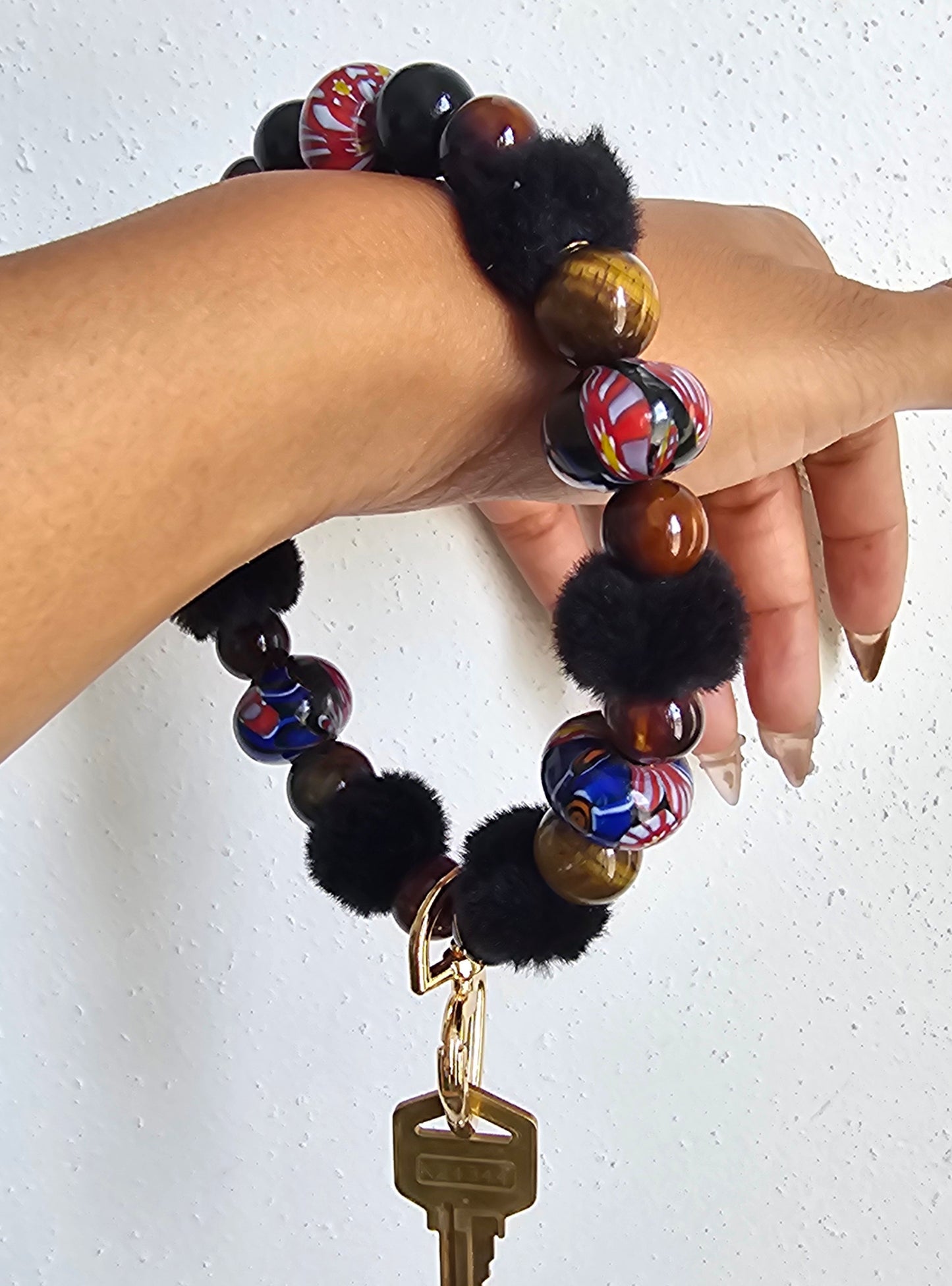 Tiger's Eye Protection Keychain Bracelet
