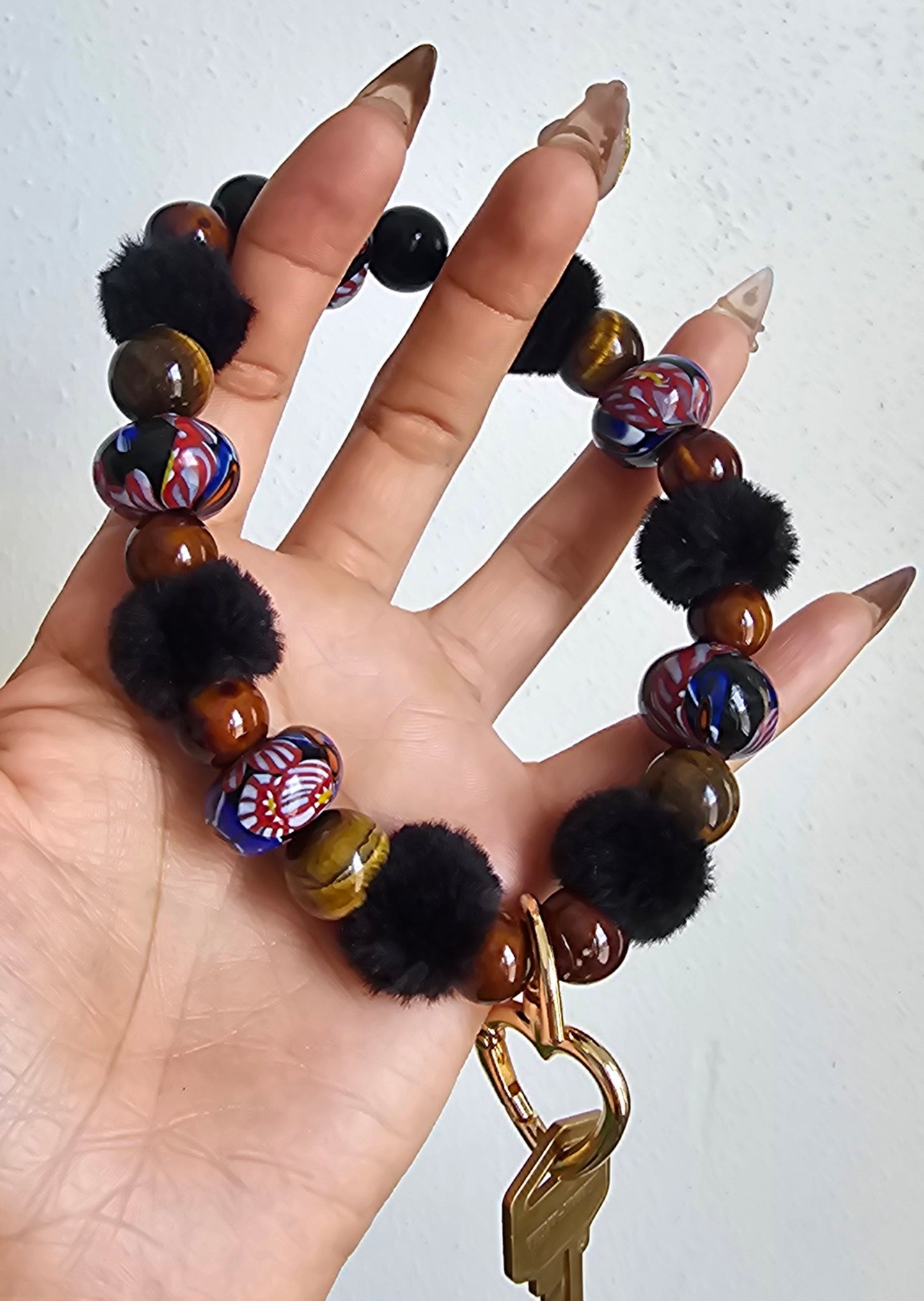 Tiger's Eye Protection Keychain Bracelet