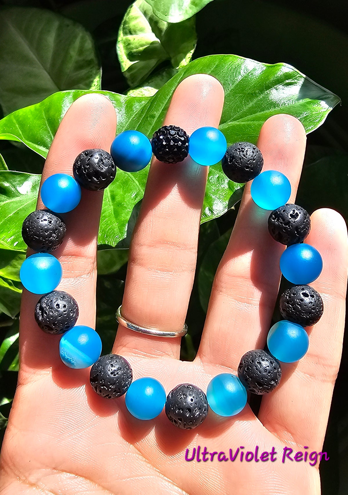 Calming Protection Lava Agate Bracelet