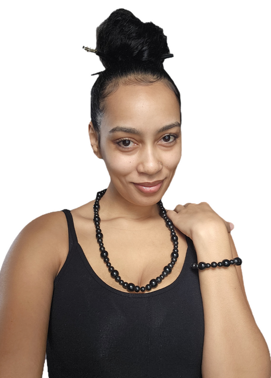Shungite Protection Necklace & Bracelet set EMF Blocking