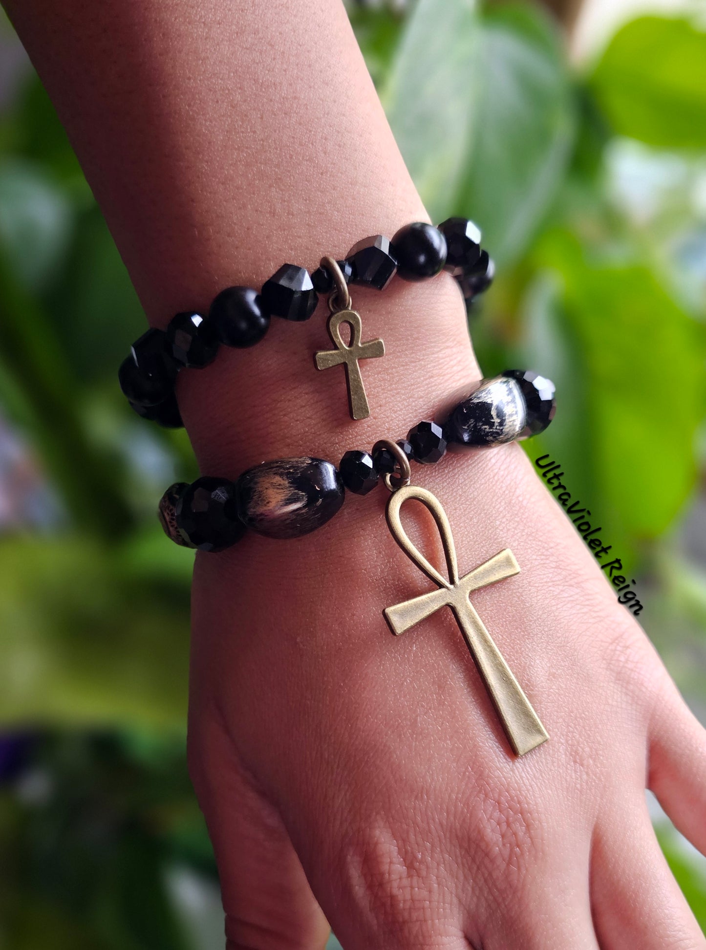 Key to Source Ankh & Black Onyx Bracelet