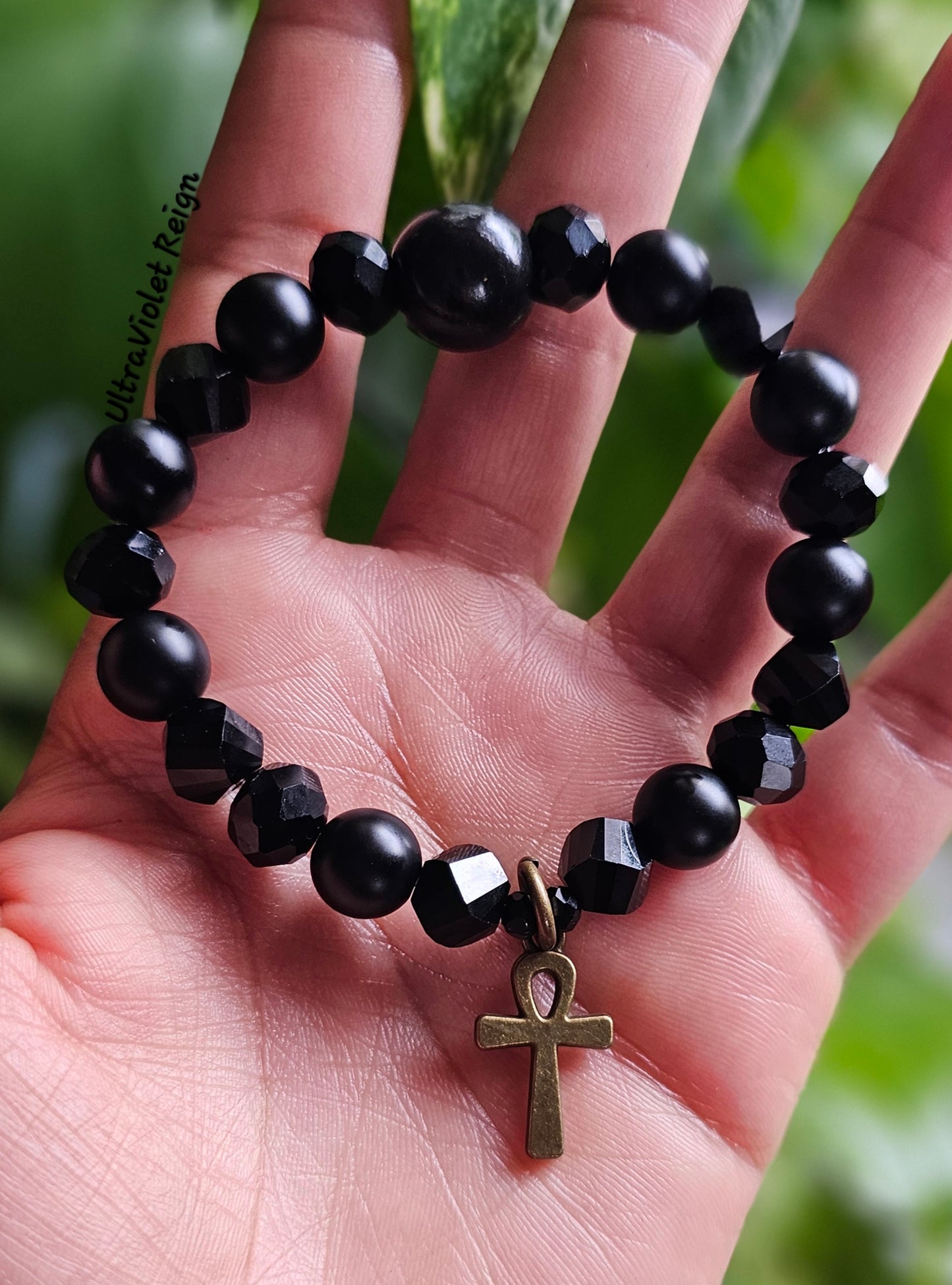 Key to Source Ankh & Black Onyx Bracelet