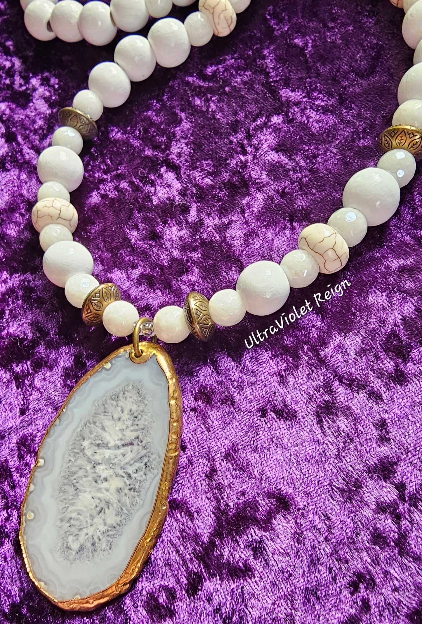 White Agate & Quartz Necklace