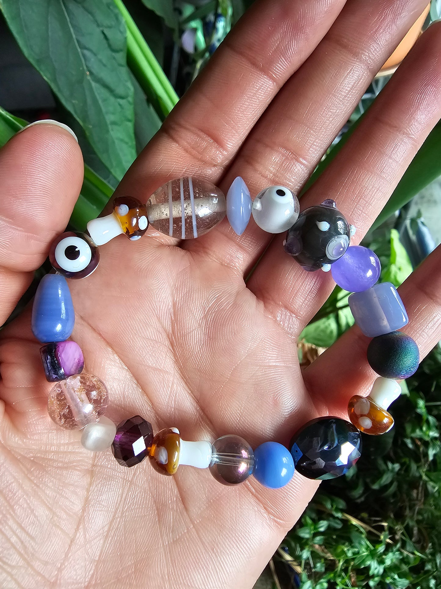 Shroomies Under the Lilac Bush Bracelet