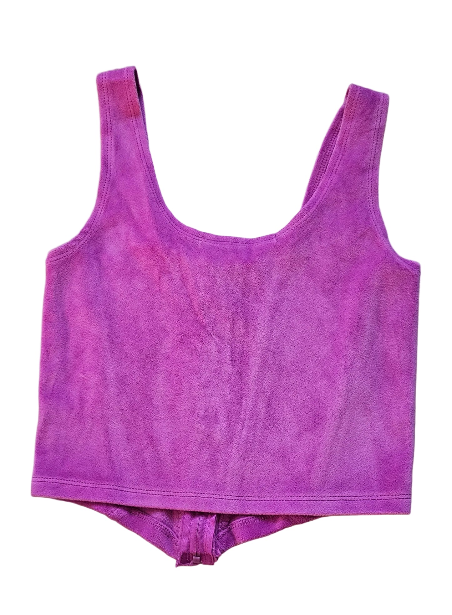 Purple Zipper Crop Women's Shirt MEDIUM