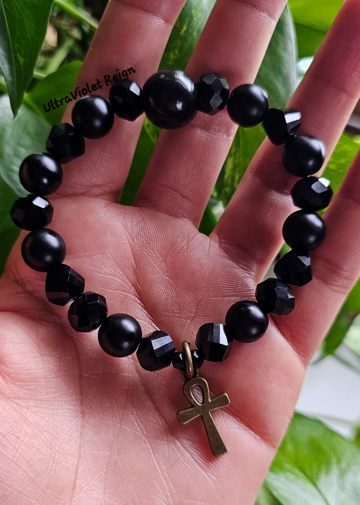 Key to Source Ankh & Black Onyx Bracelet